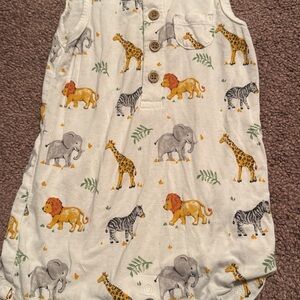 Little Me Safari Animal Print Pajama Set - White, Yellow, Gray
